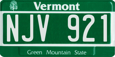 VT license plate NJV921