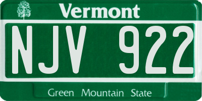 VT license plate NJV922