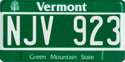 VT license plate NJV923