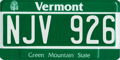 VT license plate NJV926