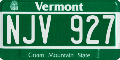 VT license plate NJV927
