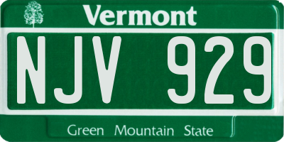 VT license plate NJV929