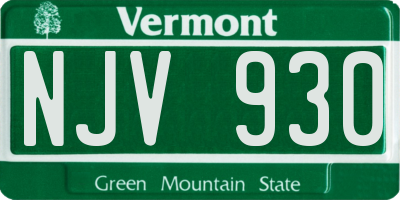 VT license plate NJV930