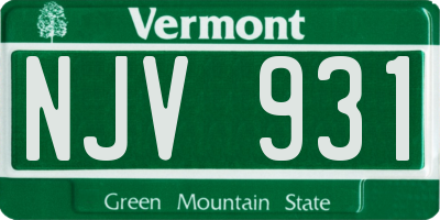 VT license plate NJV931