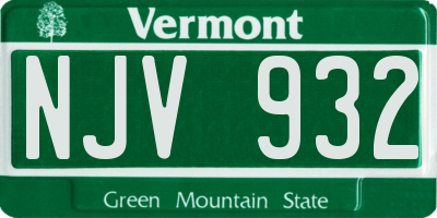 VT license plate NJV932