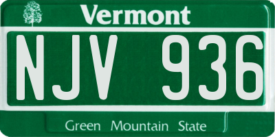 VT license plate NJV936