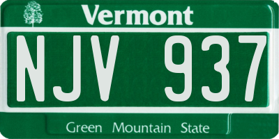 VT license plate NJV937
