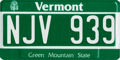 VT license plate NJV939