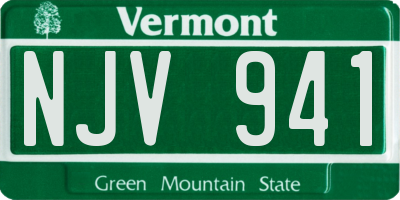 VT license plate NJV941