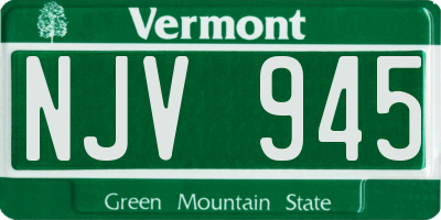 VT license plate NJV945