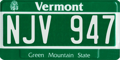 VT license plate NJV947