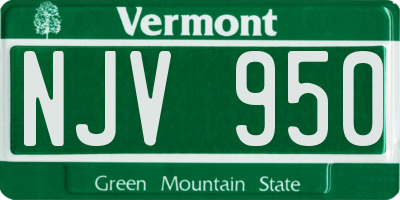 VT license plate NJV950