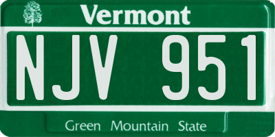 VT license plate NJV951