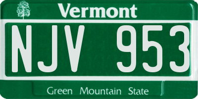 VT license plate NJV953