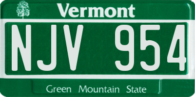 VT license plate NJV954
