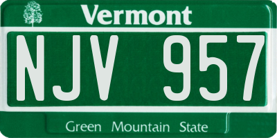 VT license plate NJV957