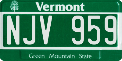 VT license plate NJV959