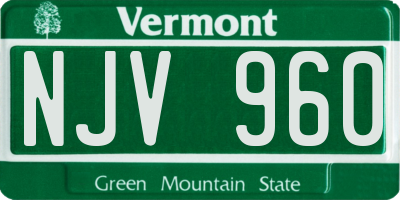 VT license plate NJV960