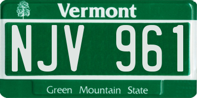 VT license plate NJV961