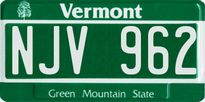 VT license plate NJV962