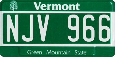VT license plate NJV966