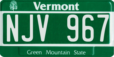 VT license plate NJV967