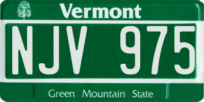 VT license plate NJV975