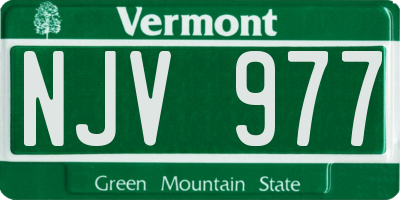 VT license plate NJV977
