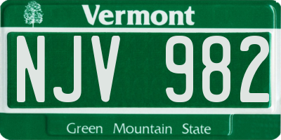 VT license plate NJV982