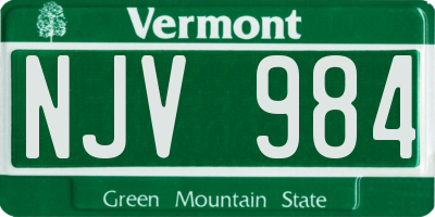 VT license plate NJV984