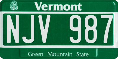 VT license plate NJV987