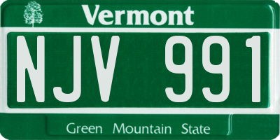 VT license plate NJV991