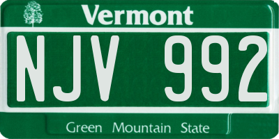 VT license plate NJV992