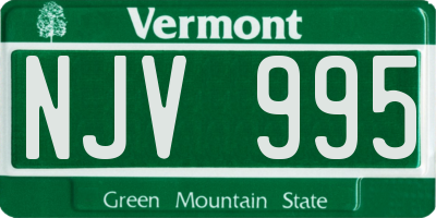 VT license plate NJV995