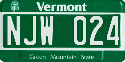 VT license plate NJW024