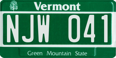 VT license plate NJW041