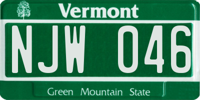 VT license plate NJW046