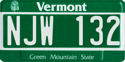 VT license plate NJW132