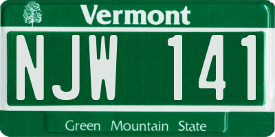 VT license plate NJW141