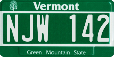 VT license plate NJW142