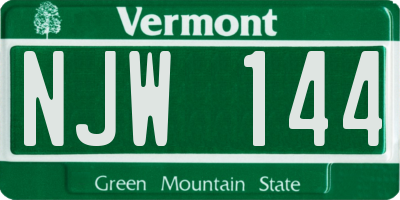 VT license plate NJW144