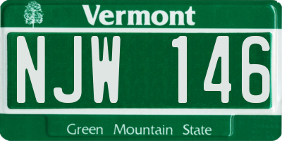 VT license plate NJW146