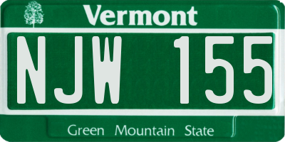 VT license plate NJW155