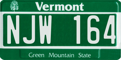 VT license plate NJW164