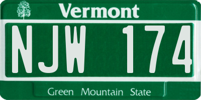 VT license plate NJW174
