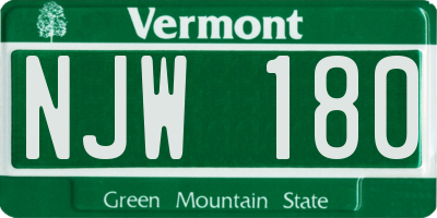 VT license plate NJW180