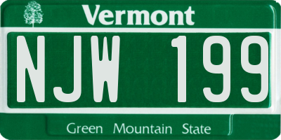 VT license plate NJW199