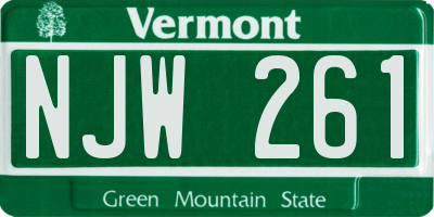 VT license plate NJW261