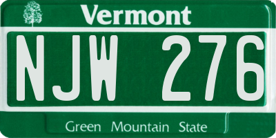 VT license plate NJW276