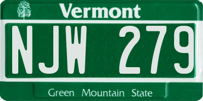 VT license plate NJW279